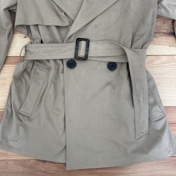✨NWOT✨ ZARA Taupe Faux Suede Coat, M - Picture 4 of 8